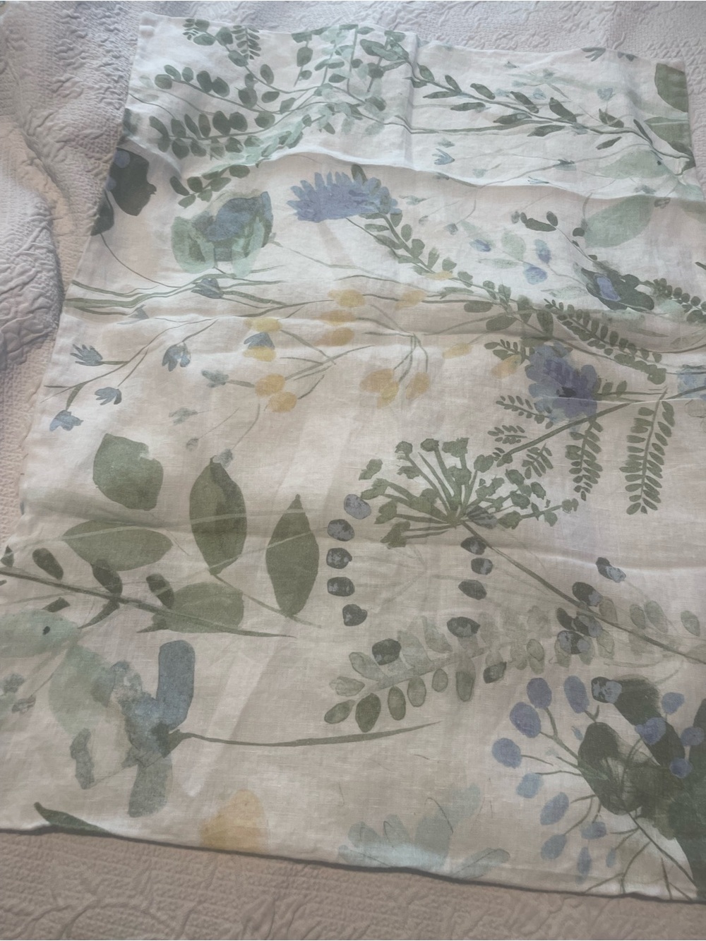 Garnet Hill Wildflower (4) 100% Linen Standard Pillowcases 26X19.5 Portugal